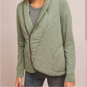 Anthropologie Saturday‎ Sunday Homestead Green Quilted Zip-Up Jacket Size Small